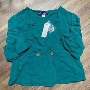 Francesca’s teal blouse